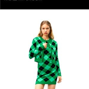 ZARA Argyle knit cardigan